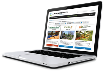 laptop screenshot of Landscaping Network