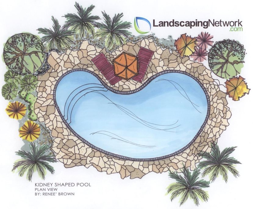 Kidney-Shaped Pools and Landscaping