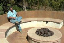 Round Fire Pit & Seat Walls